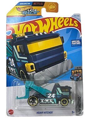 Hot Wheels Heavy Hitcher HW Metro 2024 Blue Tow Truck 1:64 Diecast Car